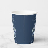 Elegant Classy Navy Blue Happy Hanukkah Floral Pappbecher (Rechts)