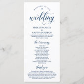Elegant Classy Navy Blue, Hochzeitfeier Programm (Vorderseite)