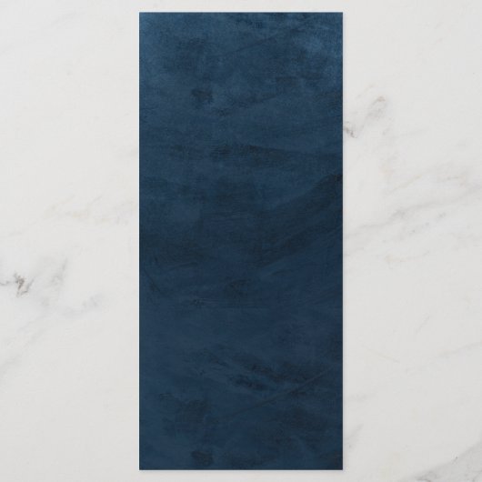 Elegant Classy Navy Blue Wedding Monogram Menükarte (Rückseite)