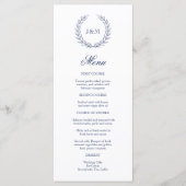 Elegant Classy Navy Blue Wedding Monogram Menükarte (Vorderseite)