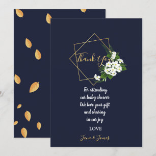 Elegant Classy Navy Geometric Vielen Dank Einladung