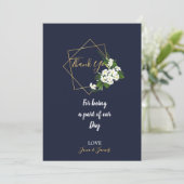 Elegant Classy Navy Geometric Vielen Dank Einladung (Stehend Vorderseite)