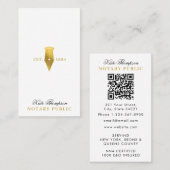 Elegant Classy Notary Signing Agent QR Code Gold Visitenkarte (Vorne/Hinten)