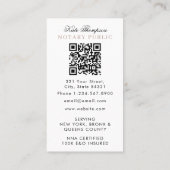 Elegant Classy Notary Signing Agent QR Code Pink Visitenkarte (Rückseite)