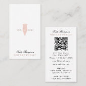Elegant Classy Notary Signing Agent QR Code Pink Visitenkarte (Vorne/Hinten)