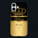 Elegant Classy Royal King Gold Black Crown 4b iPhone 16 Hülle<br><div class="desc">Elegante klassische Royal King Gold Black Crown. Königin oder Prinz,  Prinzessin,  Männer oder Frauen Add Name Monogram.</div>