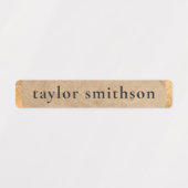 Elegant Classy Taupe Luxury Fügen Sie Ihren Namen Etiketten (Design 1)