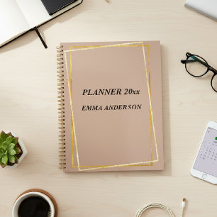 Elegant Clay Gold Ihr Name Planer