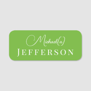 Elegant Clean Apple Green: Minimalistisch Beruflic Namensschild