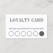 Elegant Clean Black and White Salon 5+1 Treuekarte (Vorderseite)