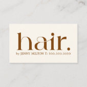 Elegant Clean Boho Brown Bold Hair Stylist Visitenkarte (Vorderseite)