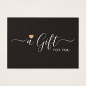 Elegant Clean Faux Gold Heart Ivory Black (Vorderseite)