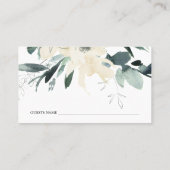 ELEGANT CLEAN IVORY WATERCOLOR BLUMENBABY DUSCHE PLATZKARTE (Rückseite)