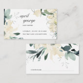 ELEGANT CLEAN IVORY WATERCOLOR BLUMENBABY DUSCHE PLATZKARTE (Vorne/Hinten)