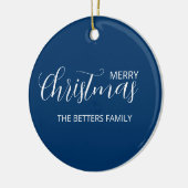 Elegant Clean Midnight Blue Christmas Keramik Ornament (Links)