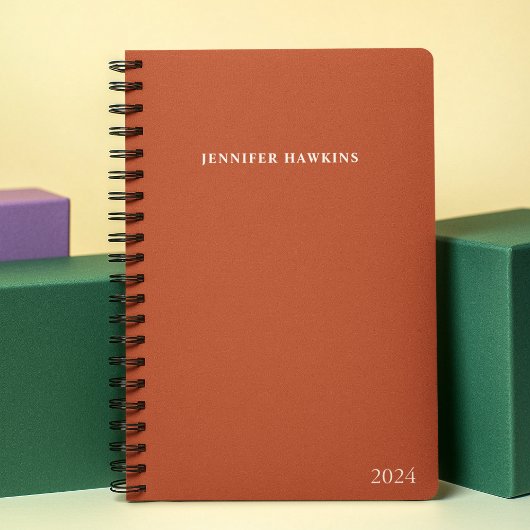 Elegant Clean Mit Monogramm 2024 Weekly Personal Planer