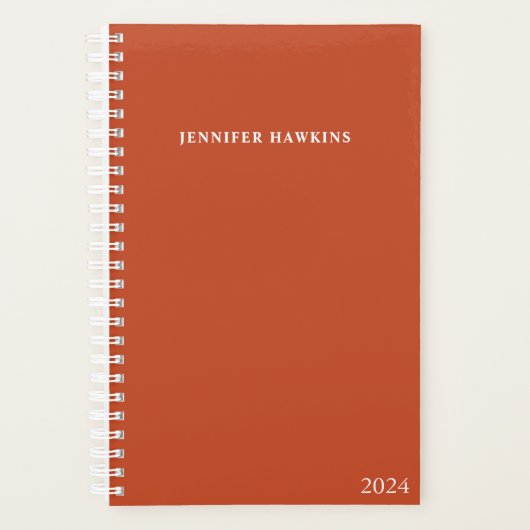 Elegant Clean Mit Monogramm 2024 Weekly Personal Planer (Vorderseite)