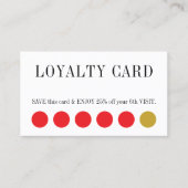 Elegant Clean Red Golden Bold Salon 5+1 Treuekarte (Vorderseite)