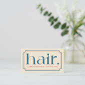 Elegant Clean Retro Blue Bold Hair Stylist Visitenkarte (Stehend Vorderseite)