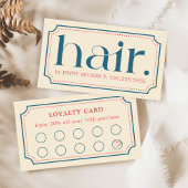 Elegant Clean Retro Blue Bold Hair Stylist Visitenkarte
