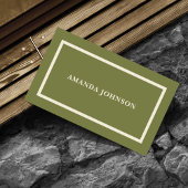 Elegant Clean Simple Sage Green Beruflich Visitenkarte