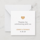 Elegant Clean Wedding Vielen Dank Mitteilungskarte (Vorderseite)