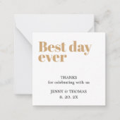 Elegant Clean Wedding Vielen Dank Mitteilungskarte (Vorderseite)