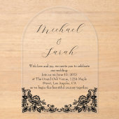 Elegant Clear Acrylic Lace Hochzeit Einladung (Vorderseite)
