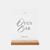 Elegant Clear Acrylic Open Bar Sign Acrylschild (Vorderseite)