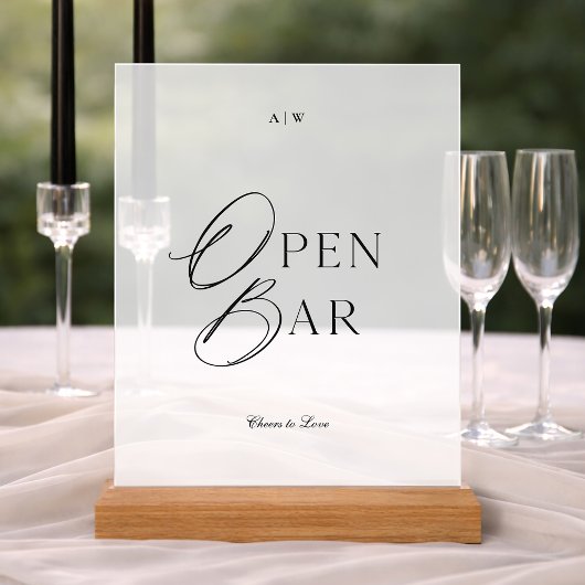 Elegant Clear Acrylic Open Bar Sign Acrylschild