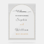 Elegant Clear Acrylic Wedding Acrylschild (Vorderseite)