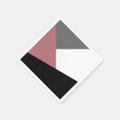 elegant clear dusty pink, black, grey geometrik serviette (Ecke)