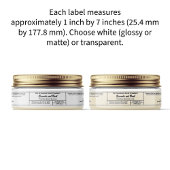 Elegant Clear or White Skin Cream Jar Label 1"x 7"