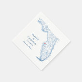 Elegant Clearwater Florida Map Wedding Serviette (Ecke)