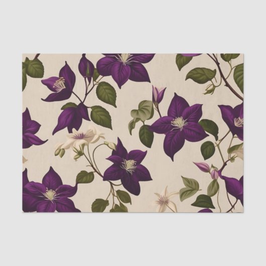 Elegant Clematis Vine Seidenpapier (Vorderseite)