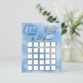 Elegant Cloud Nine Blue Brautparty Bingo Game (Stehend Vorderseite)