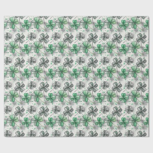 Elegant Clover St. Patrick's Day Geschenkpapier (Flach)