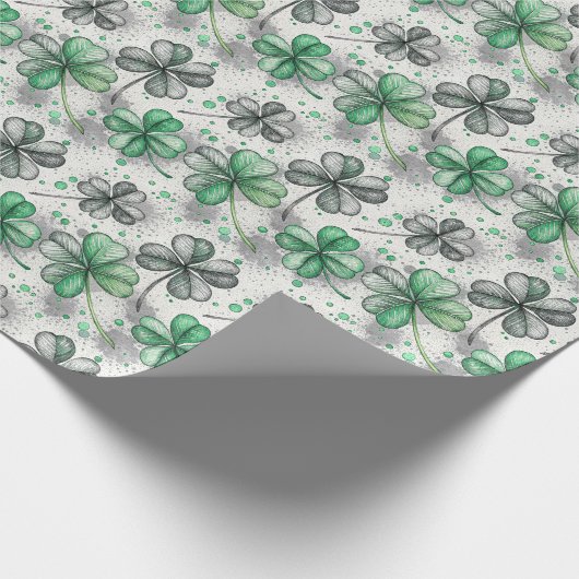 Elegant Clover St. Patrick's Day Geschenkpapier (Ecke)