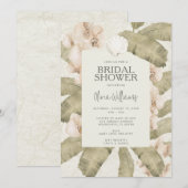 Elegant Coastal Beach Bridal Shower Invitation Einladung (Vorne/Hinten)
