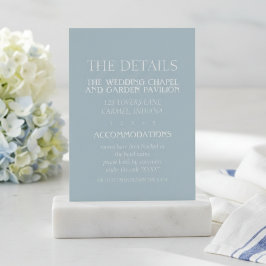 Elegant Coastal Blue Modern Wedding Begleitkarte