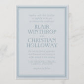 Elegant Coastal Blue Modern Wedding Invitation Einladung (Vorderseite)