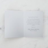 Elegant Coastal Blue Modern Wedding Photo Dankeskarte (Innenseite)