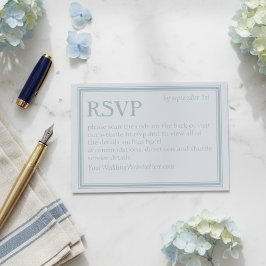 Elegant Coastal Blue Modern Wedding RSVP Karte