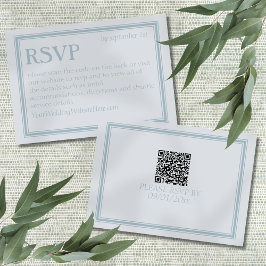Elegant Coastal Blue Modern Wedding RSVP Karte