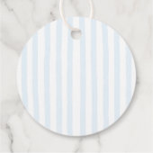 Elegant Coastal Blue Stripe Wavy Script Thank You Geschenkanhänger (Rückseite)