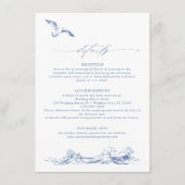 Elegant Coastal Chic Blue Wedding Details Begleitkarte (Vorderseite)
