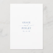 Elegant Coastal Chic Blue Wedding Details Begleitkarte (Rückseite)