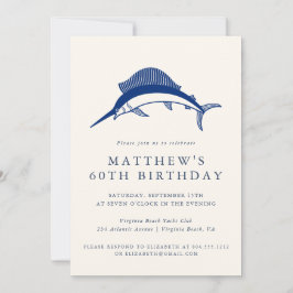 Elegant Coastal Fisherman Adult Birthday Party  Einladung