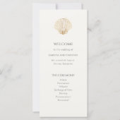 Elegant Coastal gold Seashell Wedding Program (Vorderseite)