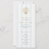 Elegant Coastal Golden Seashell Wedding Program (Vorderseite)